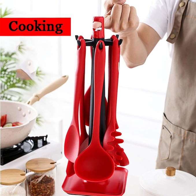 Silicone Cookware Set Kitchen Cooking Seven-piece High Temperature Resistant Non-stick Cookware Silicone Cookware ~ The Best Gift for The Kitchen