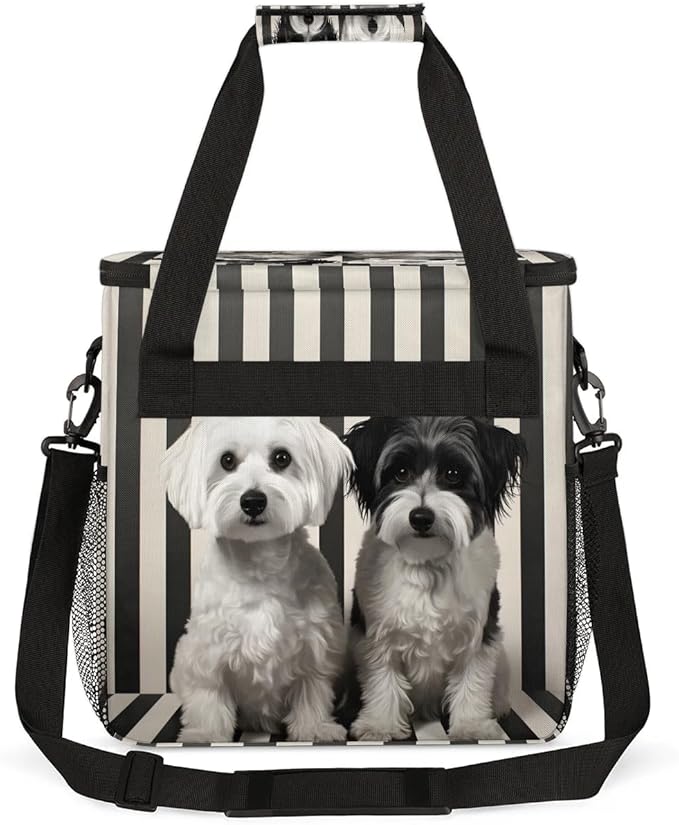 Stripes Dog Coffee Maker Carrying Bag for Keurig K-Mini or K-Mini Plus Storage Portable Coffee Maker Travel Bag