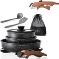 Kitchen Academy Nonstick Cookware Sets with 2 Pcs Handle