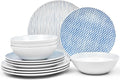 Noritake Blue Hammock 12-Piece Coupe Dinnerware Set Service for 4