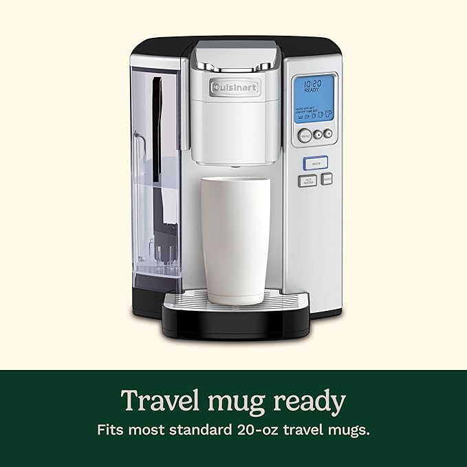 Cuisinart Coffee Maker Single Serve 72-Ounce Reservoir Pod Coffee Machine Programmable Brewing &amp Hot Water Dispenser 3 Cup-Size Settings Stainless Steel SS-10P1 Silver