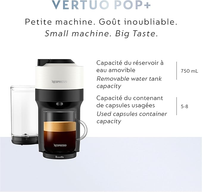 Nespresso Vertuo Pop+ Coffee and Espresso Maker by Breville Coconut White