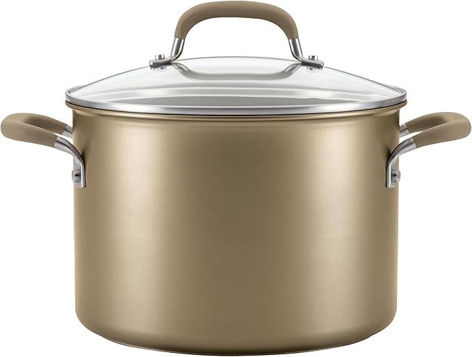 Circulon Premier Professional Hard Anodized Nonstick Cookware Induction Pots and Pans Set 8 Piece - Bronze