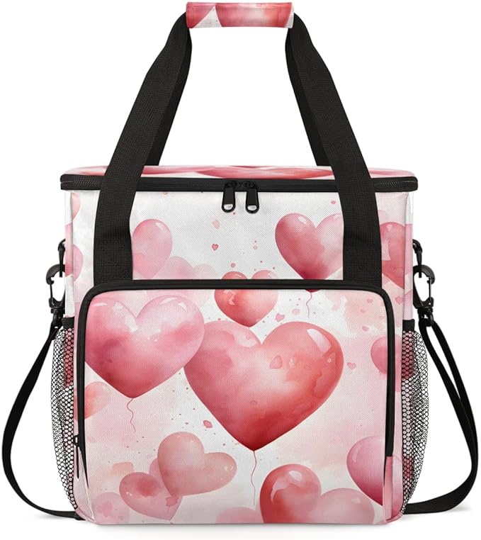Heart Balloon Coffee Maker Carrying Bag Portable Travel Storage Tote Bag Compatible with K-Mini or K-Mini Plus Single Serve Coffee Brewer Carrying Case with Multiple Pockets &amp Shoulder Strap