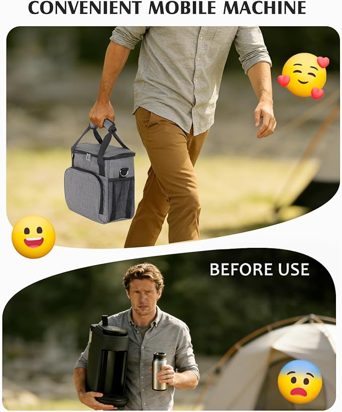 JISHAHS Travel Carrying Bag for Keurig K-Mini Mate Coffee Maker Single Serve Coffee Brewer Portable Storage Bag with 3-Way Carry Padded Multi-Pocket Storage Accessories