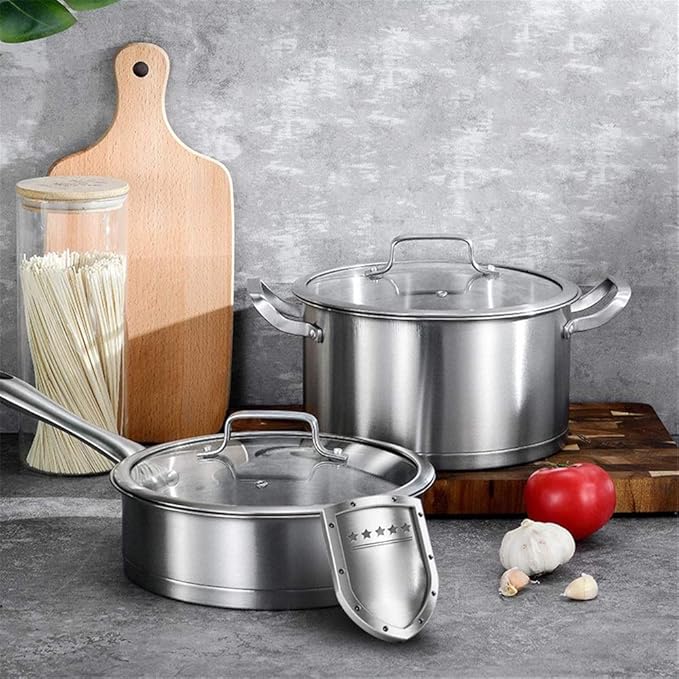 Pot Set Stainless Steel Cookware Set Professional for Home Restaurant Cookware Pots and Pans Set Cooking Utensils Cookware Cooking Set
