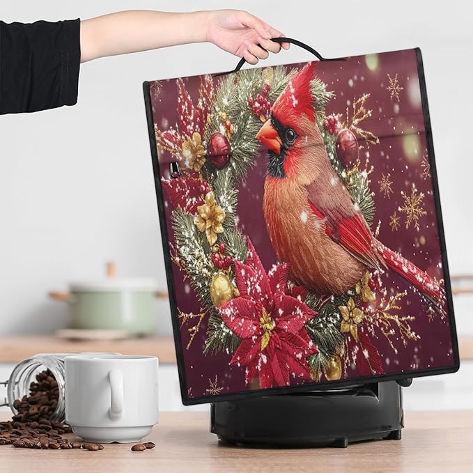 cfpolar Kitchen Aid Mixer Cover Compatible with 6-8 Quarts Christmas Bird Cardinal Stand Mixer Cover Kitchen Aid Mixers Accessories Appliance Organizer Bag Dust Covers with Zipper Pocket