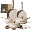 CAROTE Ceramic Cookware Set Nonstick 14pcs Pots and Pans Set Nonstick Non-Toxic &amp PFAS-Free Dishwasher RV/Camping Cookware Set Cooking Pots with Lids Light Taupe