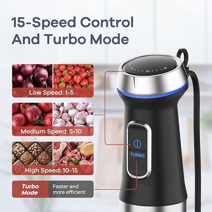 Ganiza GH10 8-in-1 Immersion Blender Handheld and 800ml Mixing Baker Bundle
