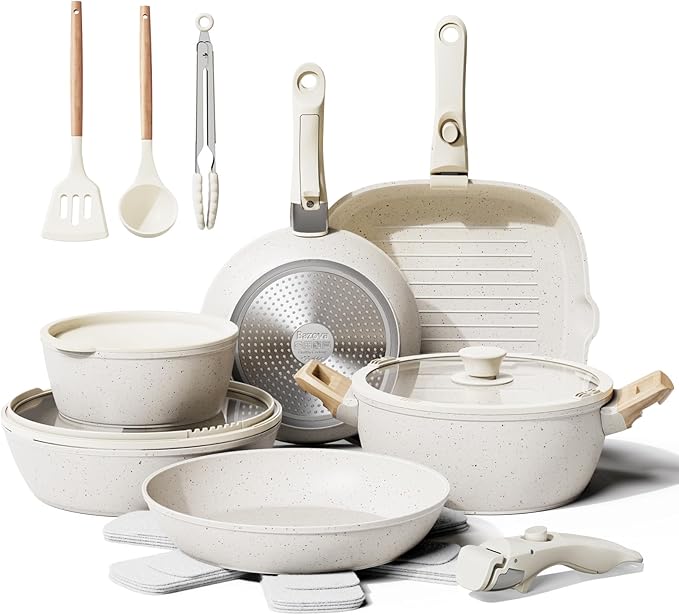 19Pcs Cookware Set + Extra Handle