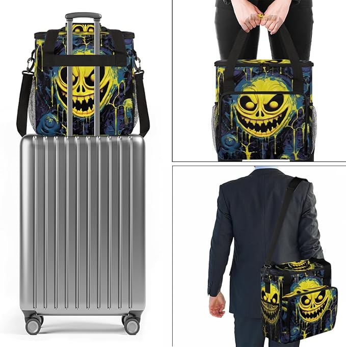 Halloween Ghosts Coffee Maker Carrying Bag Gothic Ghosts Travel Storage Bag Compatible with K-Mini or K-Mini Plus Single Serve Coffee Brewer Carrying Case with Multiple Pockets &amp Shoulder Strap