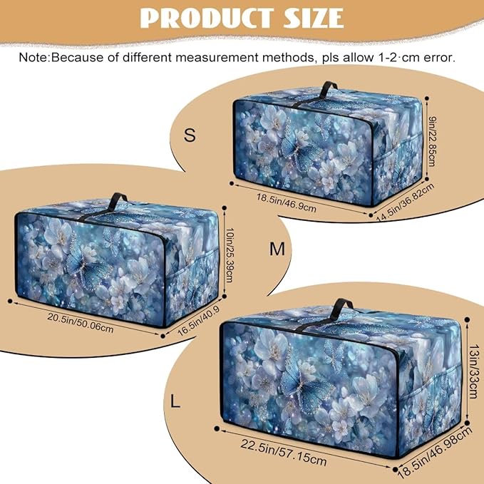 Toaster Oven Air Fryer Cover Butterfly Flower Printed Bread Maker Covers with Accessory Pockets Kitchen Small Appliance Protector Washable Machine L