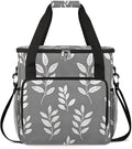 Leaf Pattern Coffee Maker Carrying Bag Compatible with K-Mini or K-Mini Plus Portable Single Cup Coffee Maker Case with Pockets for K Cup Pods