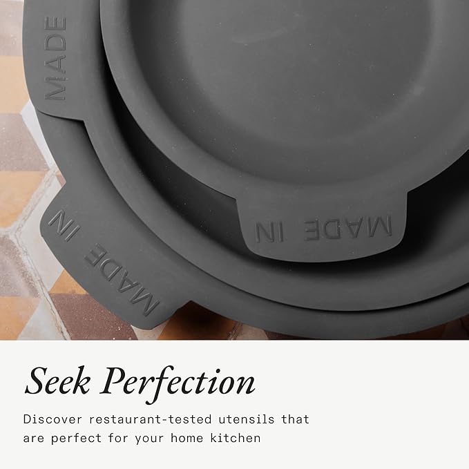 Made In Cookware | 3 Piece Set (Includes 81012) Frying Pan Protectors | Graphite | Molded Silicone | Dishwasher Safe