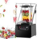 Silent Blender 2200W - Commercial 2L Self-Cleaning Machine 17000 RPM Crushing Ice Nuts with 5 Presets Silent Smoothie Blender with Hood Compact Design for Small Kitchen