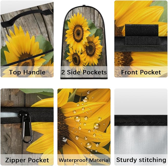 cfpolar Kitchen Aid Mixer Cover Compatible with 6-8 Quarts Floral Yellow Sunflower Stand Mixer Cover Kitchen Aid Mixers Accessories Appliance Organizer Bag Dust Covers with Zipper Pocket