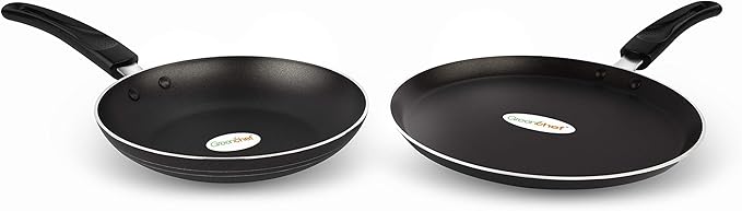 Greenchef Duo Pack Cookware Set Fry Pan and Flat Tawa