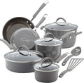 Rachael Ray - 16802 Rachael Ray Cucina Nonstick Cookware Pots and Pans Set 12 Piece Sea Salt Gray
