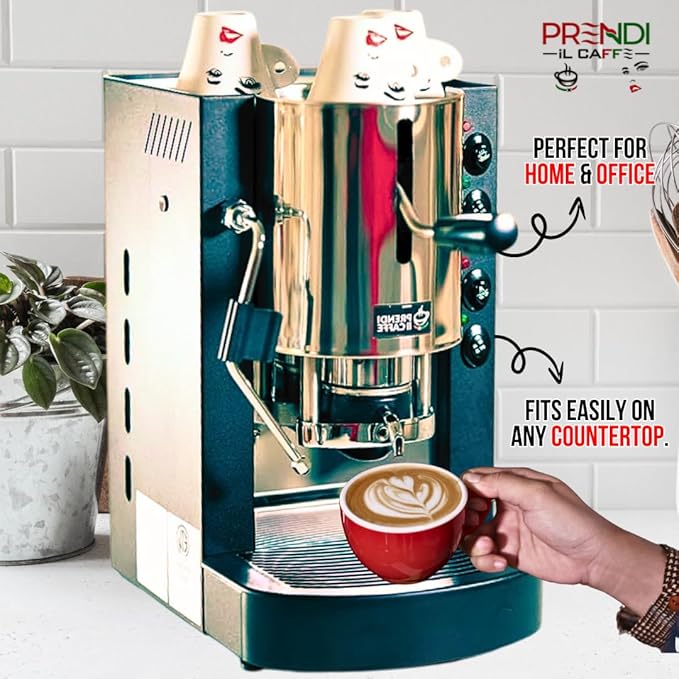 ESE Pod Espresso Machine – Spinel Pinocchio Coffee Maker for 44mm Paper Pods Made in Italy Compact Automatic Espresso Machine for Home &amp Office Includes 100 Free ESE Pods