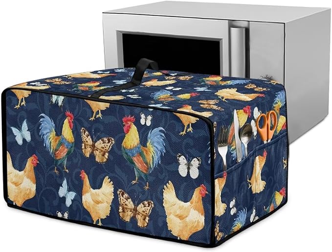 Doojoayie Rooster &amp Cock Toaster Cover 8 Slice Bread Machine Cover Small Kitchen Appliance Protector Modern Kitchen Decoration Gift for People Who Loves to Cook