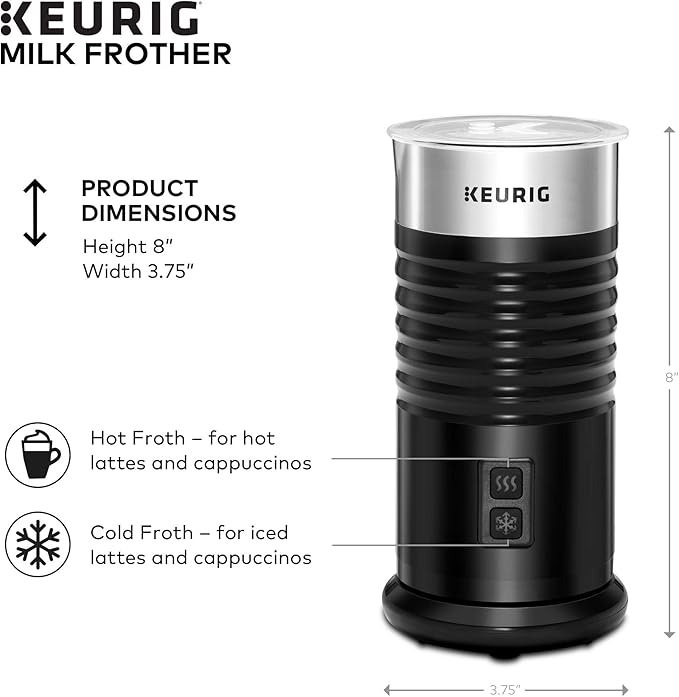 Keurig K-Mini Single-Serve K-Cup Coffee Maker Black and Keurig Standalone Milk Frother Black