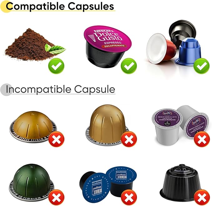 Portable Electric Espresso Machine Car Self-Heating Coffee Maker with USB-DC Travel Coffee Machine for Camping Compatible With NS Capsules &amp Ground Coffee Portable Coffee Maker for Hiking RV