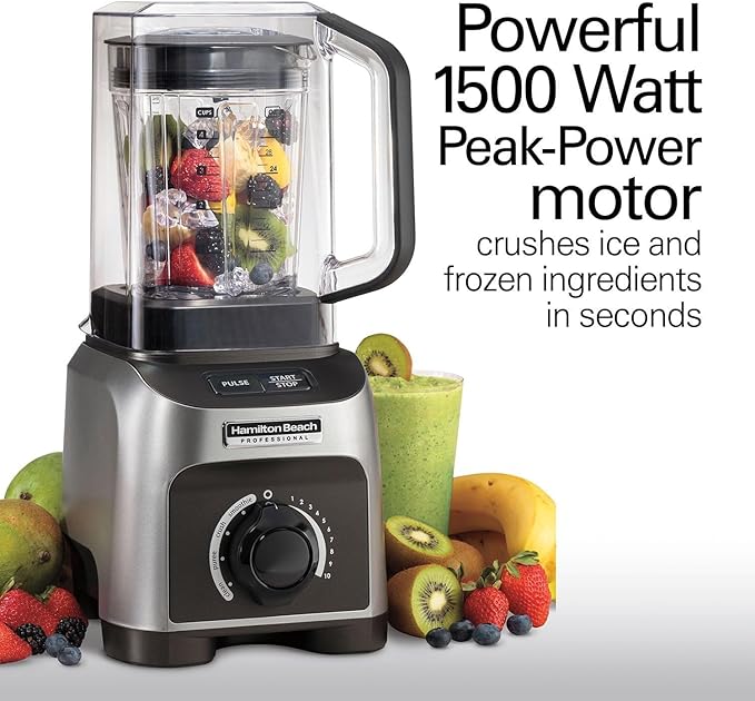 Professional Quiet Countertop Blender with Sound Enclosure 32 Fl Oz Capacity High-Performance Motor Variable Speed Control Pulse Function Stainless Steel Blades Compact Design for Smoothies Prot