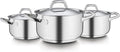 Barazzoni Chef Line 6 Piece Saucepan Set 16/20/24 cm Saucepans 16/20/24 cm Lids Stainless Steel