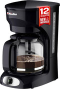 Mueller 12-Cup Drip Coffee Maker - Borosilicate Carafe Auto-Off Reusable Filter Anti-Drip Keep-Warm Function Clear Water Level Window Coffee Machine Kitchen Essentials &amp Accessories