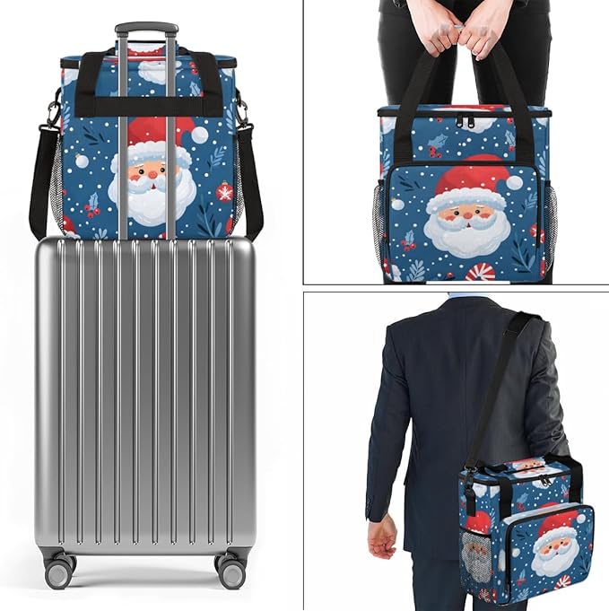 Mystical Santa Claus Coffee Maker Carrying Bag Fantastic Santa Claus Travel Storage Bag Compatible with K-Mini or K-Mini Plus Single Serve Coffee Brewer Carrying Case with Pockets &amp Shoulder Str