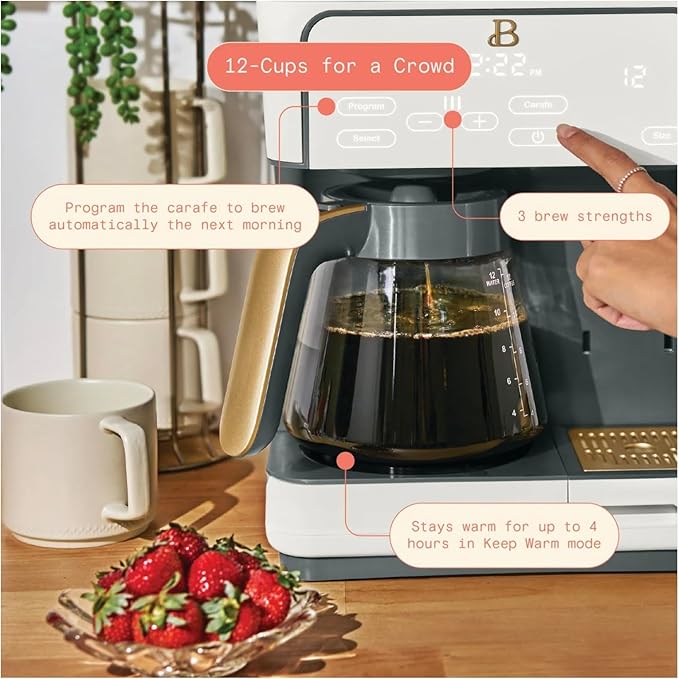 Multi-Brew Coffee Maker 12-cup carafe or a single-serve cup (white)