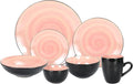 Stoneware Sonoma 56pc Dinnerware Set Black + Speckled Spin Wash Rose