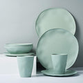 Morgiana 8 pcs Bamboo Sage Green Dinnerware Plates Set Reusable Camping Dish Set Eco-Friendly Bamboo Plates Cups Bowls for 2 Person
