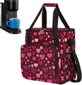 Valentine's Day Heart Flowers Coffee Maker Carrying Bag Coffee Machine Travel Storage Bag Compatible with K-Mini or K-Mini Plus Portable Single Serve Coffees Brewer Case with Pockets for K-Cup Pods