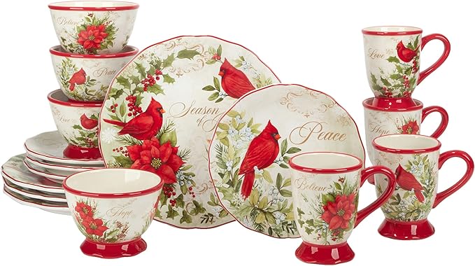 Certified International Winter's Medley 16 pc Dinnerware Set Service for 4