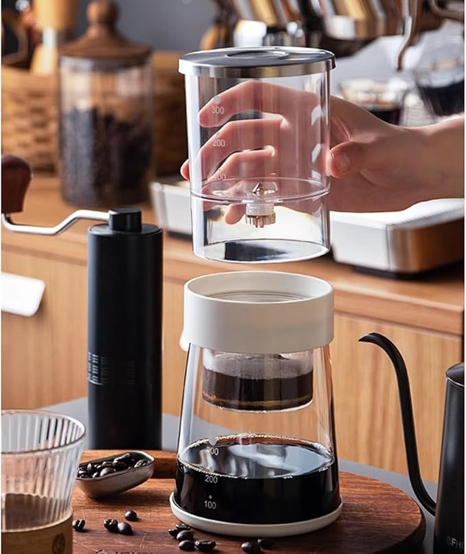 Ice Drip Coffee Maker 600ML Cold Brew Coffee Maker with Adjustable Dripping Speed Glass Pot Smooth Slow Drip Iced Coffee Brewer Gift for Coffee Lovers