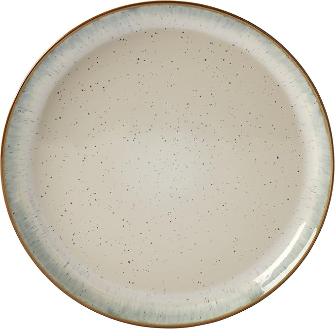 Tabletops Gallery Speckled Farmhouse Collection- Stoneware Dishes Service for 4 Dinner Salad Appetizer Dessert Plate Bowls 12 Piece Hanover Dinnerware Set in Teal