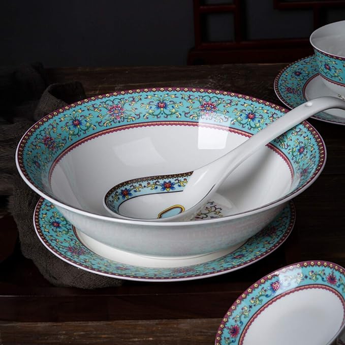 Ceramics Dinner Sets 26 Pieces Upscale Blue Dinnerware Set Box Porcelain Steak Plate Cereal Bowl and Soup Bowl for Wedding s