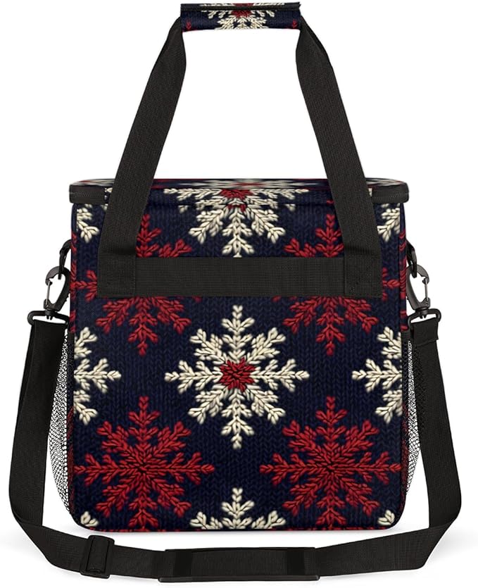 Christmas Snowflakes Coffee Maker Carrying Bag Graffiti Snowflakes Travel Storage Bag Compatible with K-Mini or K-Mini Plus Single Serve Coffee Brewer Carrying Case with Pockets &amp Shoulder Strap