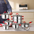 Pots and Pans Set Non Toxic 16-Piece Stainless Steel Cookware Set with Steamer &amp Visual Lid Kitchen Induction Cookware with 3 Kitchenware Sets for Oven &amp Dishwasher Safe