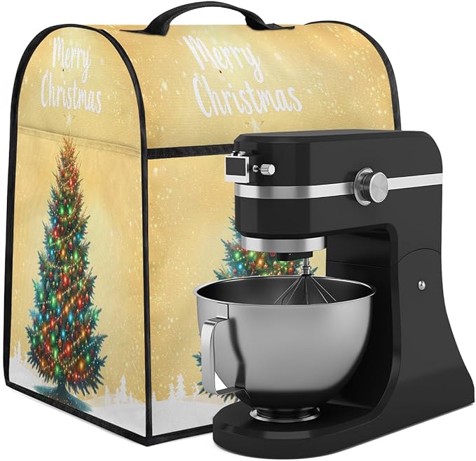 cfpolar Kitchen Aid Mixer Cover Compatible with 6-8 Quarts Christmas Tree Xmas Stand Mixer Cover Kitchen Aid Mixers Accessories Appliance Organizer Bag Dust Covers with Zipper Pocket