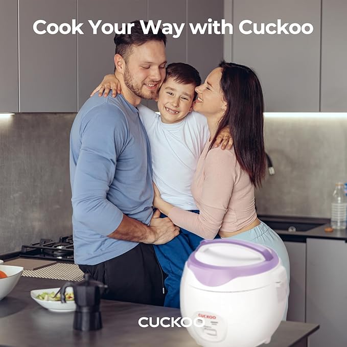 CUCKOO Basic Rice Cooker 6-Cup Uncooked / 12-Cup Cooked Versatile Rice Maker with Non-Stick Inner Pot Easy to Use Auto Keep Warm White/Purple (CR-0671V)