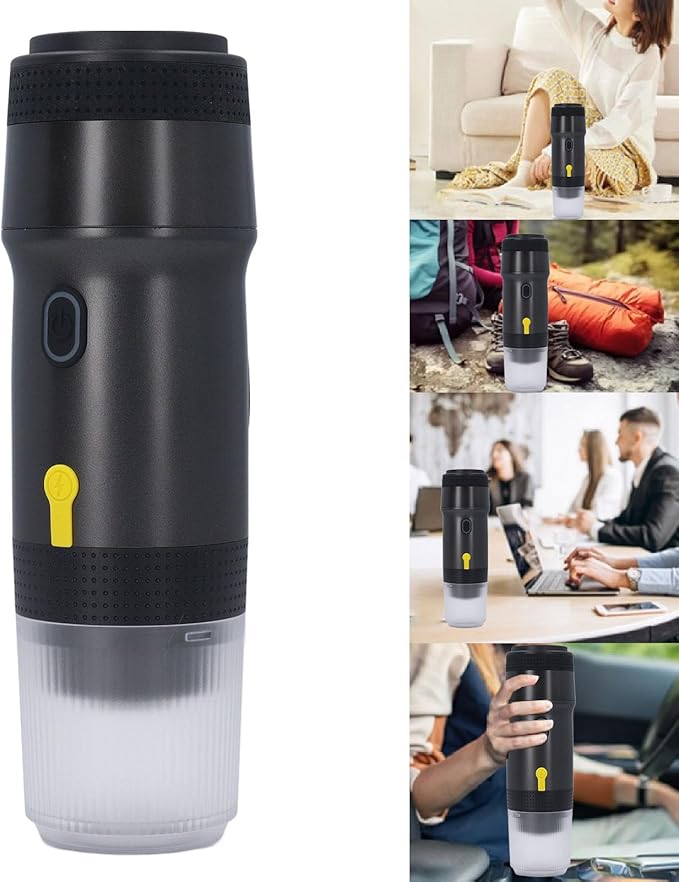 Portable Coffee Machine 3 In 1 20Bar Travel Coffee Maker Compact Brewer for Camping Hiking Office (US Plug AC100 to 240V)