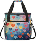Orange Heart Coffee Maker Carrying Bag Portable Travel Storage Tote Bag Compatible with K-Mini or K-Mini Plus Single Serve Coffee Brewer Carrying Case with Multiple Pockets &amp Shoulder Strap
