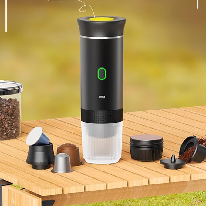 Zerodis Portable Electric Coffee Machine Lithium Battery 15 Bar Pressure Capsule Design Materials 150ml Water 60ml Heating No Waiting Carrying Bag for Travel