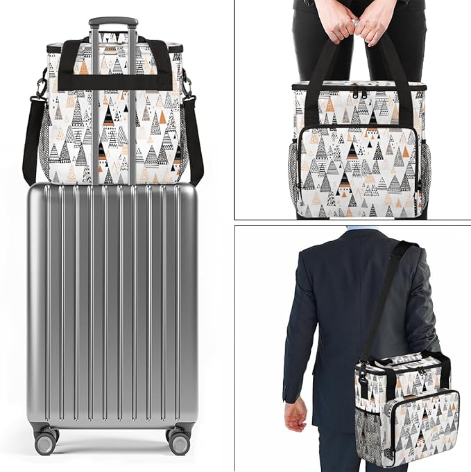 Aztec Tree Coffee Maker Carrying Bag Botanic Tree Travel Storage Bag Compatible with K-Mini or K-Mini Plus Single Serve Coffee Brewer Carrying Case with Multiple Pockets &amp Shoulder Strap