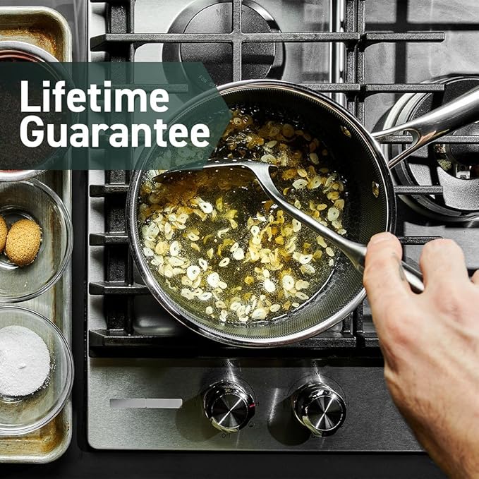 HexClad Hybrid Nonstick 6-Piece Pot Set with 2 Silicone Trivets 2 3 and 8-Quart Pots with Tempered Glass Lids Stay-Cool Handles Dishwasher-Friendly Induction Ready Compatible with All Cooktops