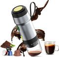 Portable Espresso Machine 3-in-1 Self-Heating Portable Coffee Maker for Travel with Rechargeable Battery Cordless Electric Mini Espresso Maker for RV Hiking Camping Office (Silver)