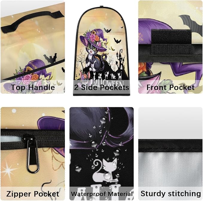 cfpolar Kitchen Aid Mixer Cover Compatible with 6-8 Quarts Halloween Cartoon Cat Flower Bat Stand Mixer Cover Kitchen Aid Mixers Accessories Appliance Organizer Bag Dust Covers with Zipper Pocket