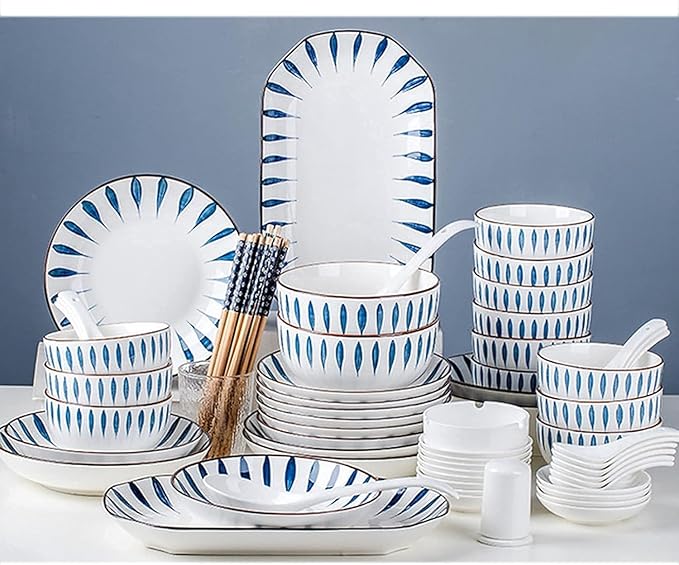 Dinnerware Set Dinnerware Sets Plates And Bowls Sets Dishes Sets-Complete Porcelain Combination-for Home Kitchen Dining(Chiba70 pieces)